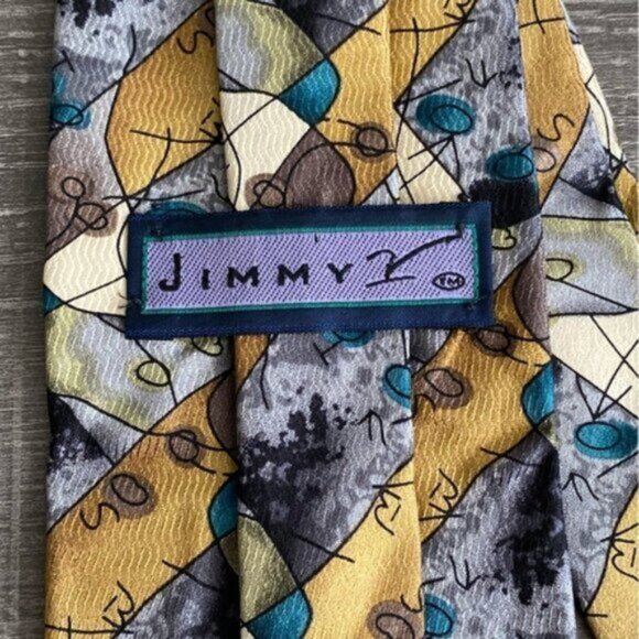 Jimmy V Stonehenge Neck Tie 100% Silk  Abstract Art Watercolor Multicolor USA - Picture 4 of 7